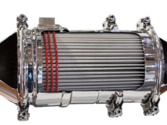 Cross section of a catalytic converter and particle filter of a diesel engine
