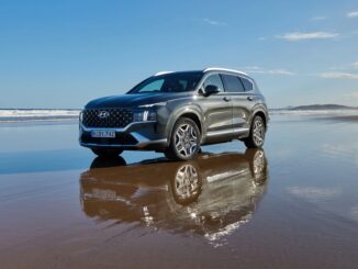 Hyundai Santa Fe Hybrid on the beach