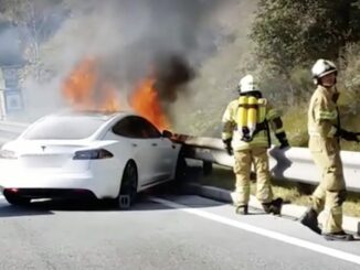 Tesla on fire
