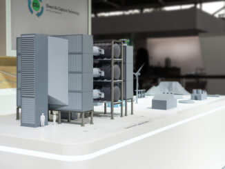 Model of a Direct Air Capture unit at the VW Group stand at the IAA Summit