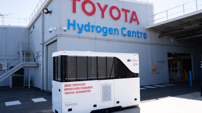 Toyota has partnered with EODev and Blue Diamond Machinery (BDM) to assemble, distribute and sell the GEH2 hydrogen fuel cell generator in Australia