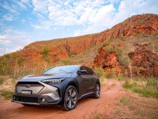 Subaru Solterra Overseas Model in Australian outback 1