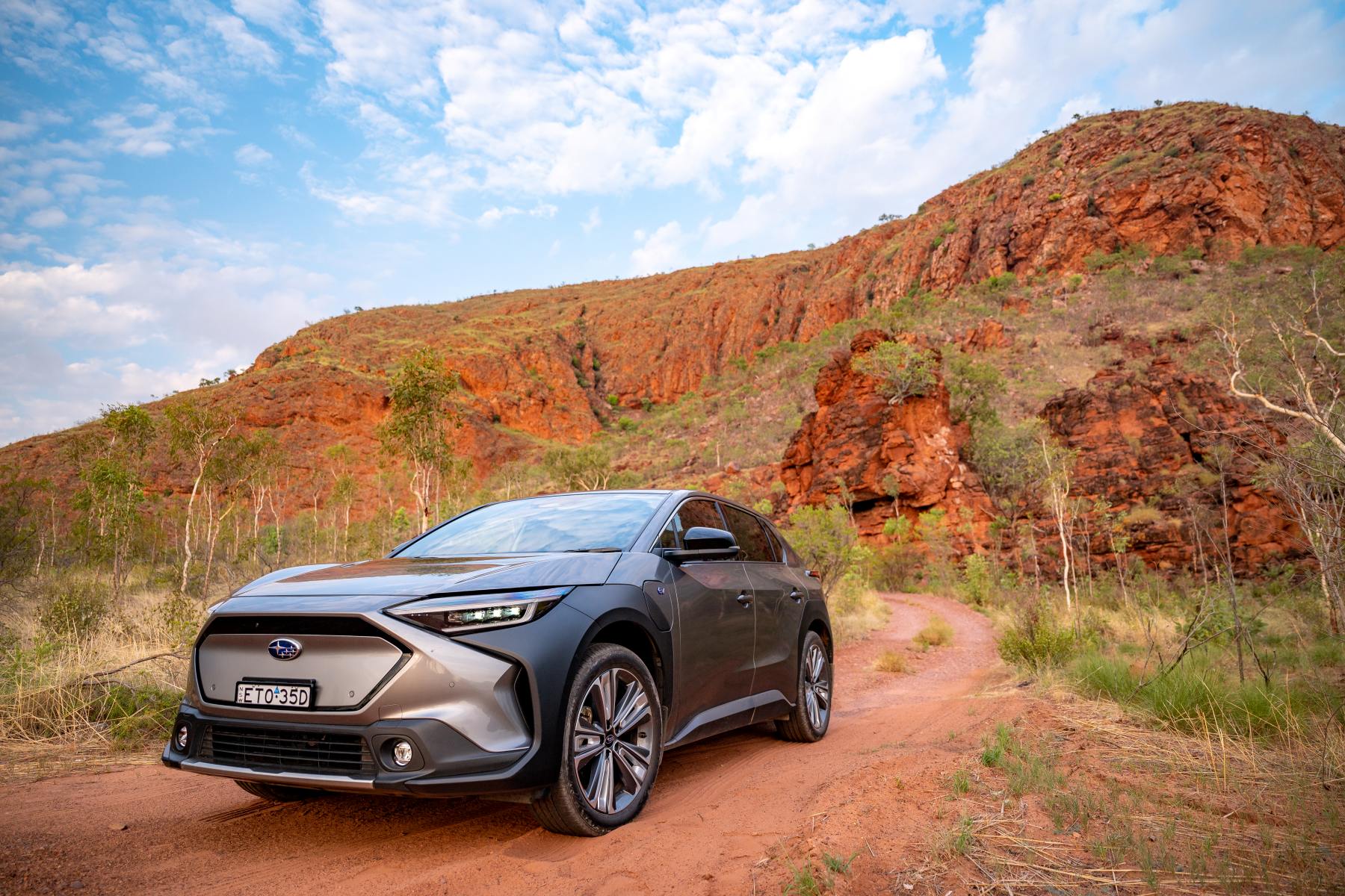 Subaru Solterra Overseas Model in Australian outback 1