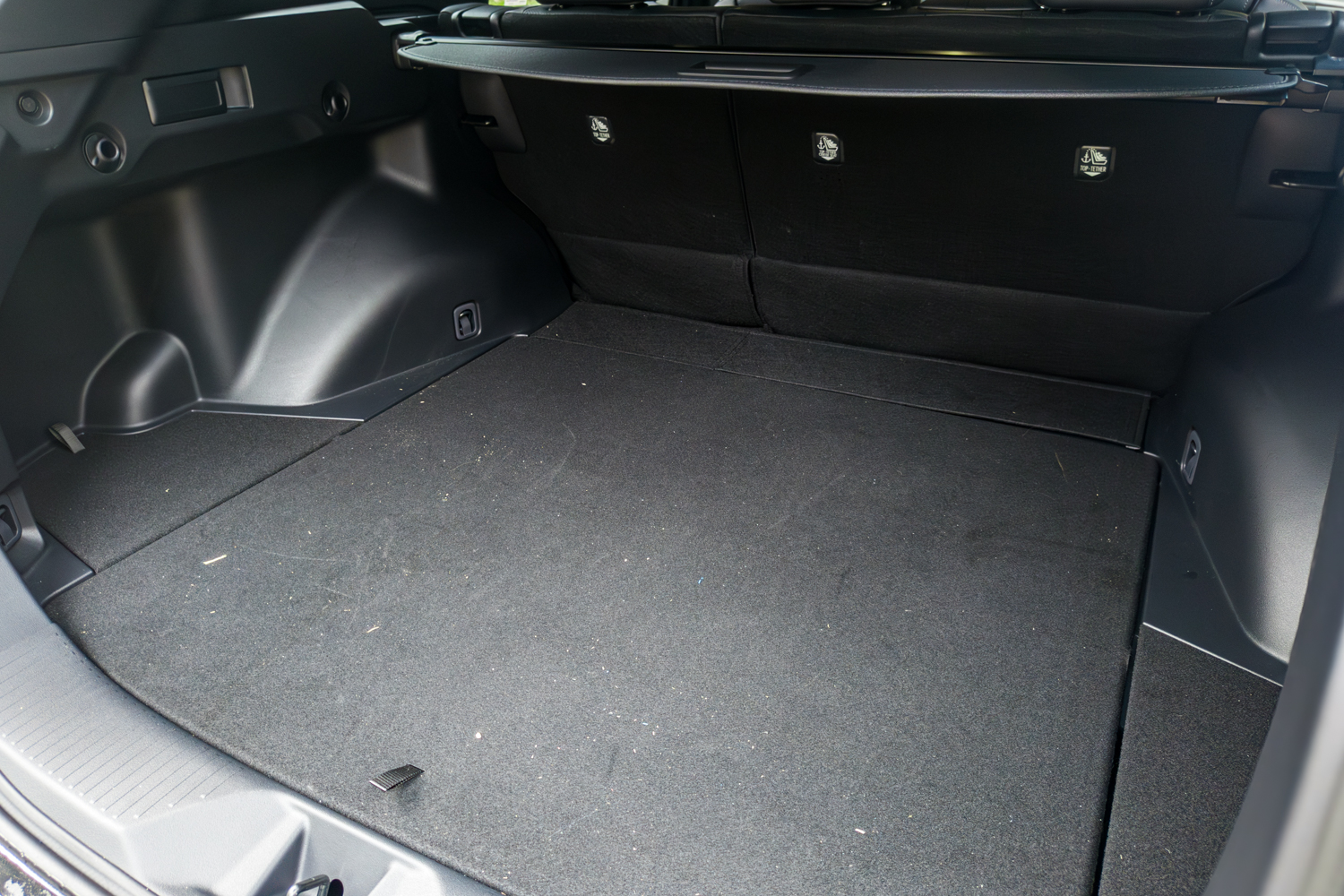 2026 Subaru Trailseeker electric SUV, boot open with seats up and cargo cover fitted