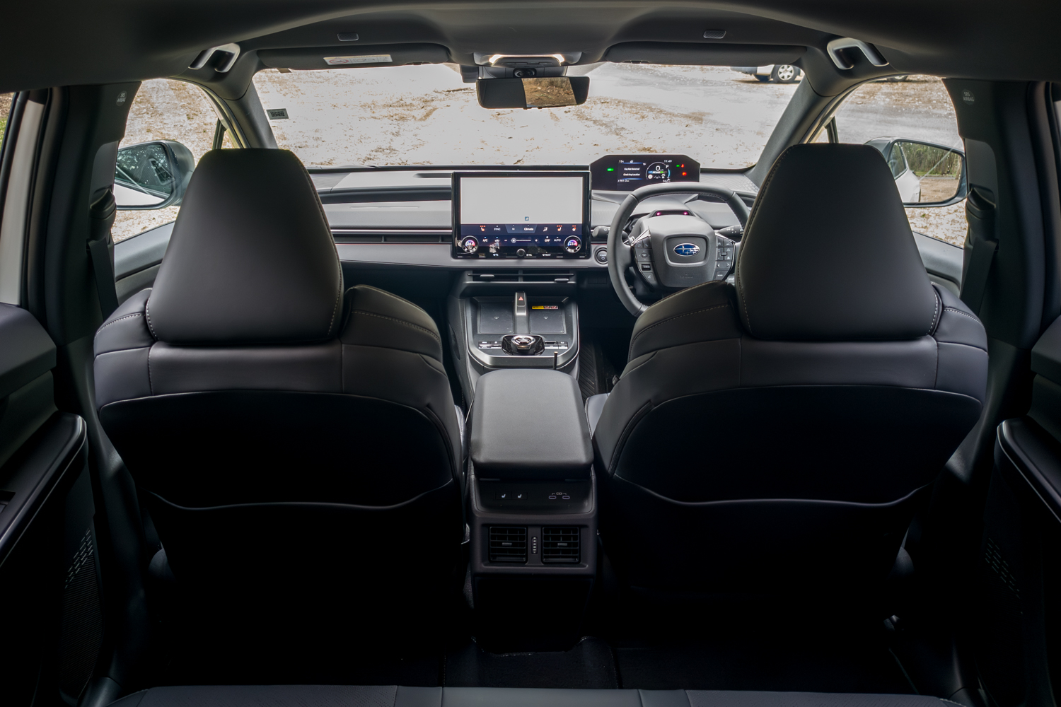 2026 Subaru Trailseeker electric SUV, cabin from the rear seats looking forward