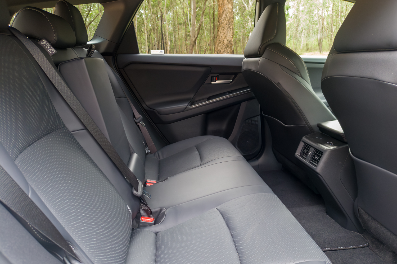 2026 Subaru Trailseeker electric SUV, rear seats and legroom in black trim