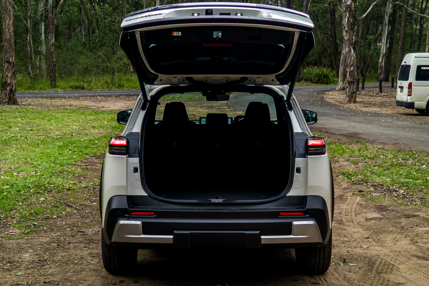 2026 Subaru Trailseeker electric SUV, powered tailgate open seen from behind