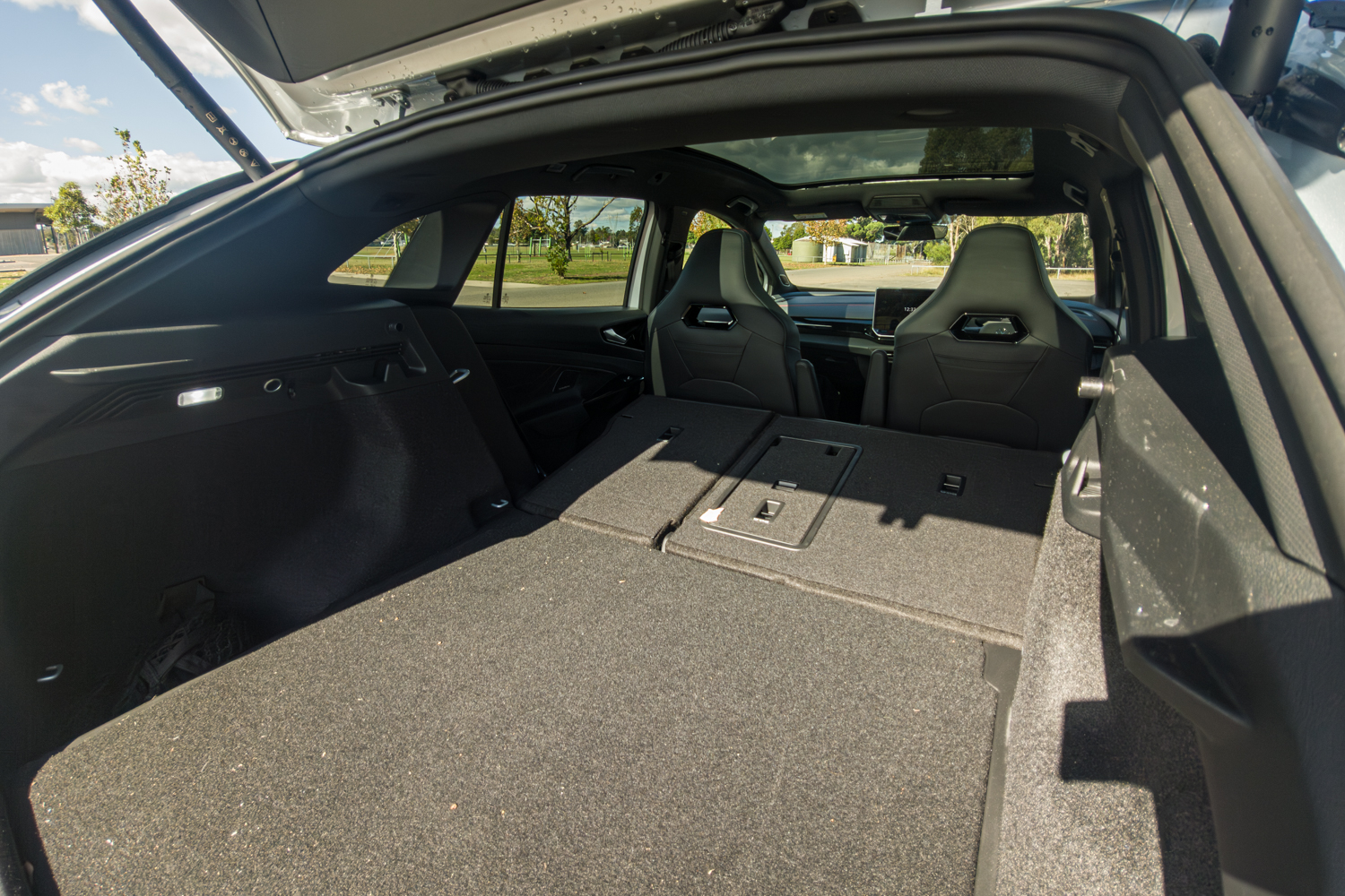 Extended load space with folded rear seats in the 2026 Volkswagen ID.4 GTX