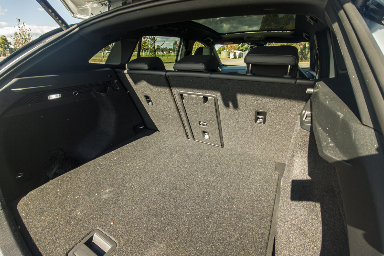 Boot of the 2026 Volkswagen ID.4 GTX with rear seats upright