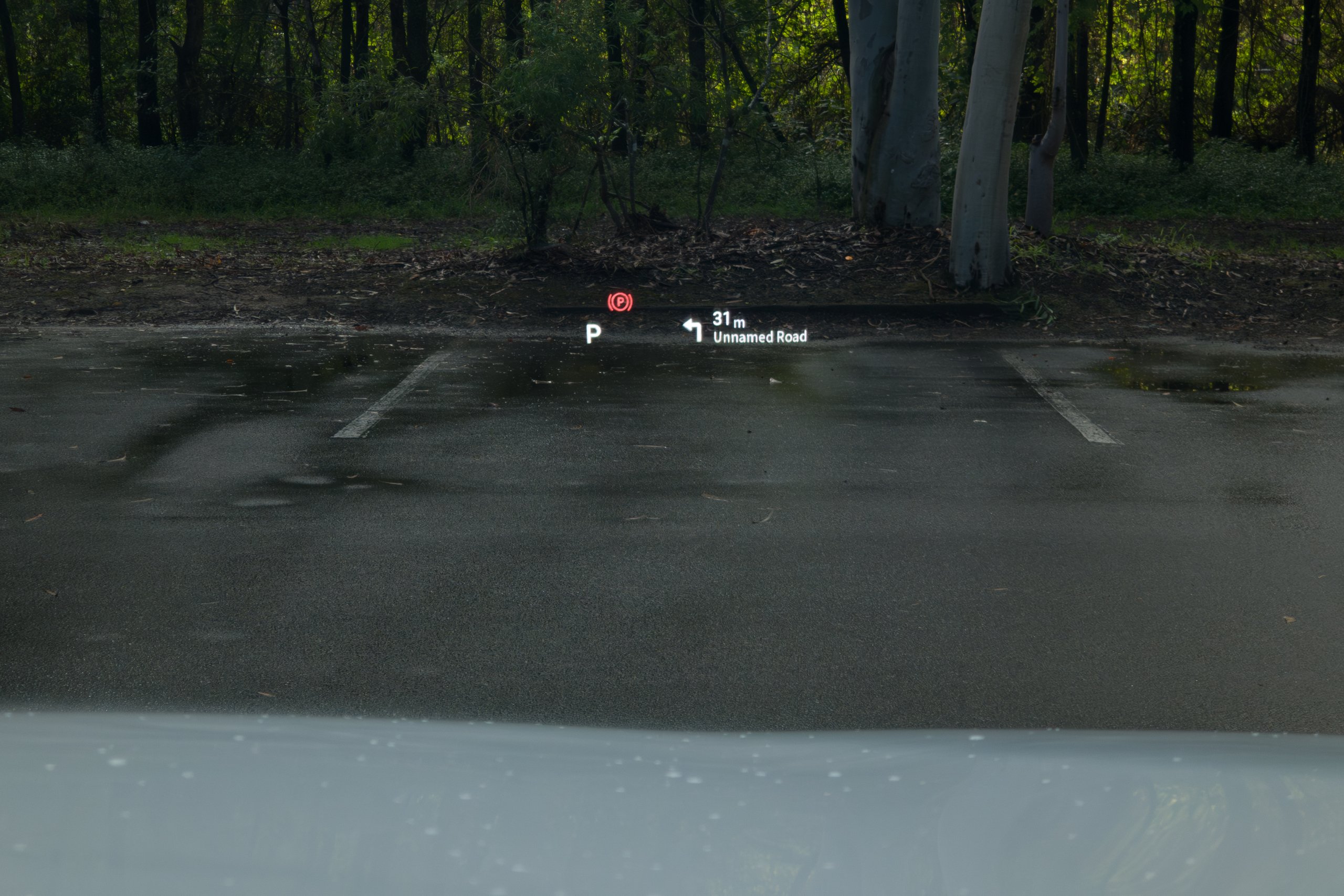Augmented reality head-up display of the 2026 Mazda 6e GT projected onto the windscreen