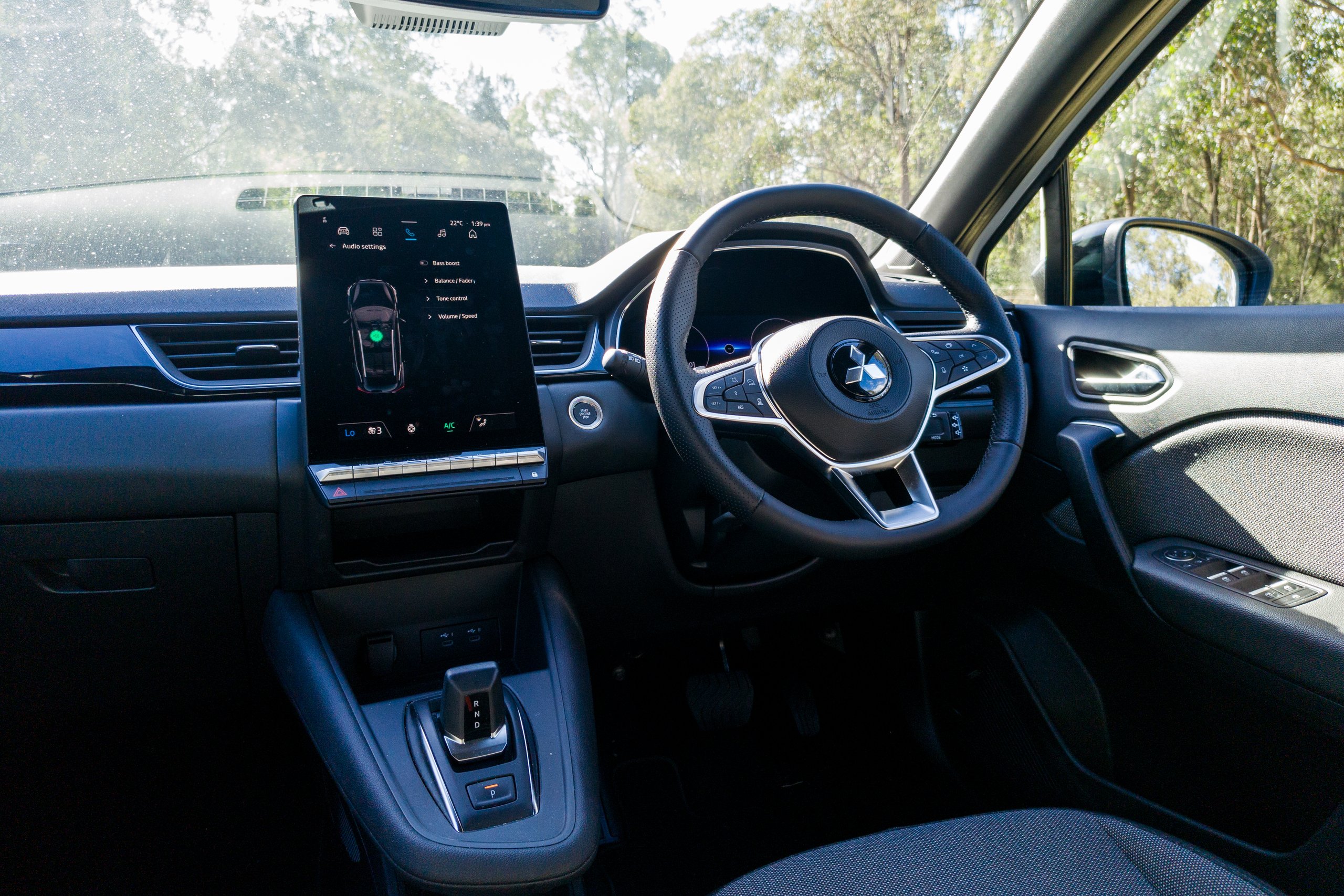 2026 Mitsubishi ASX Aspire dashboard and portrait touchscreen viewed from the passenger side