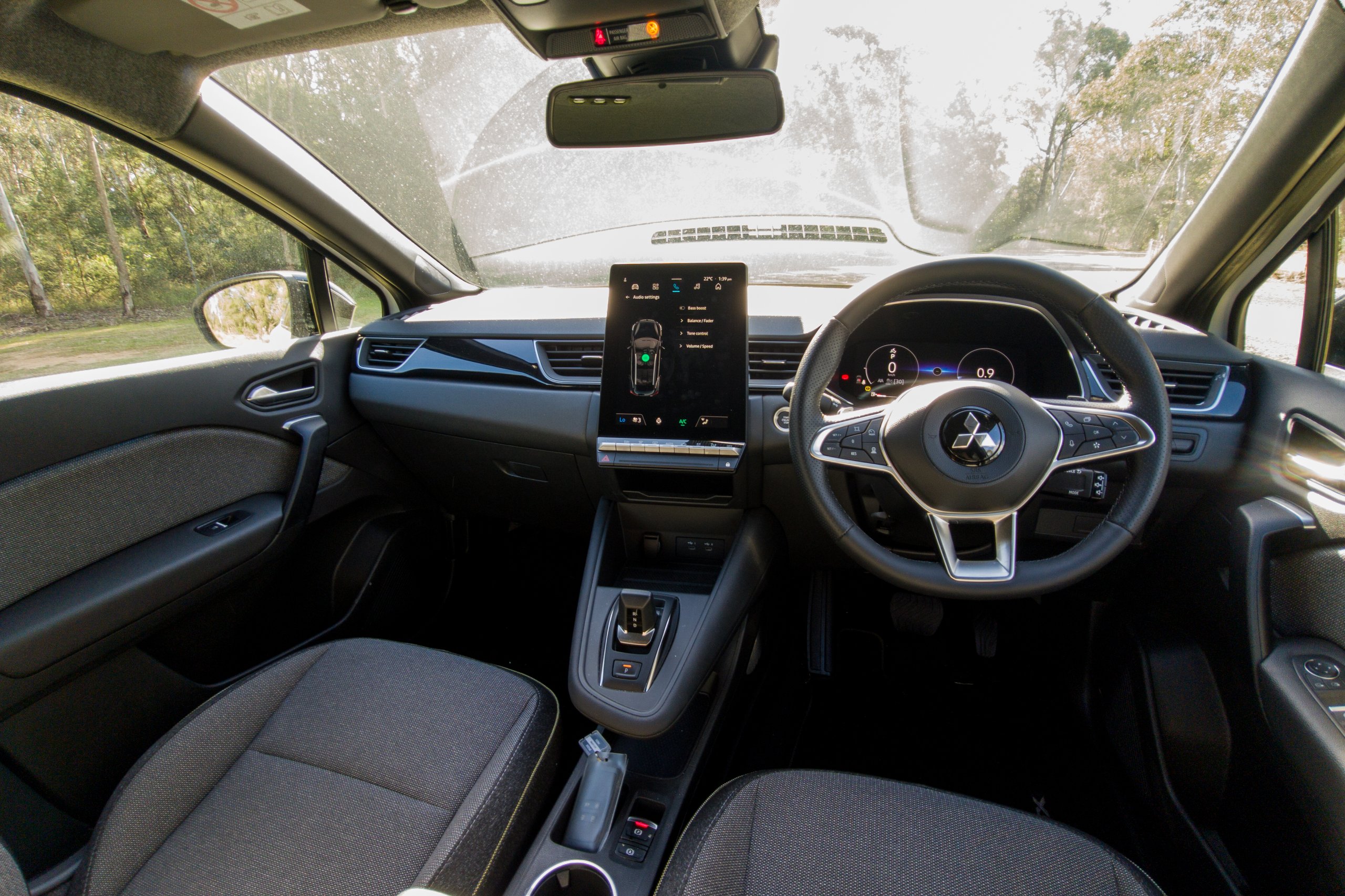Full dashboard of the 2026 Mitsubishi ASX Aspire with portrait touchscreen and digital cluster