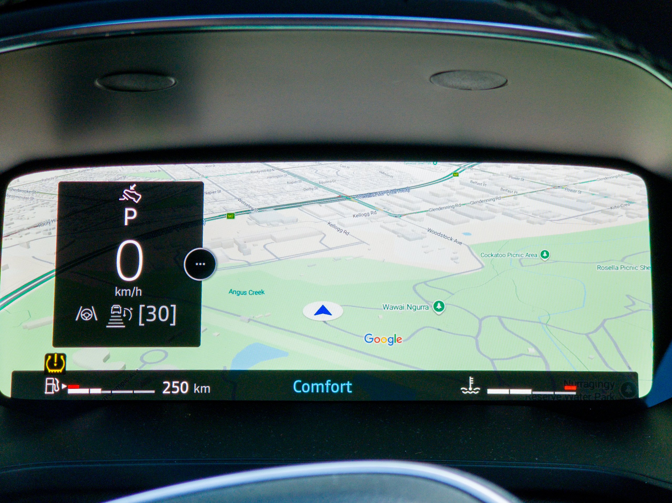 Google Maps navigation displayed across the 2026 Mitsubishi ASX Aspire driver display